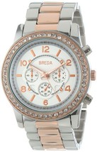 NEW Breda 2326-TTrosegold Womens Jordan Rhinestone Accented Large Dial Watch - £15.86 GBP