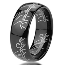 Lord of Rings Ring Black Tungsten One Magic King Queen Men Women Band - £38.89 GBP