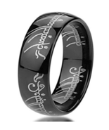 Lord of Rings Ring Black Tungsten One Magic King Queen Men Women Band - £37.80 GBP