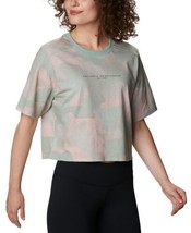 Columbia Womens Park Boxy T-Shirt Color Aqua Tone Spotted Camo Color L - £28.50 GBP