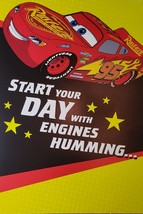 Disney PIXAR Cars Greeting Card Birthday &quot;Start Your DAY with Engines Humming&quot; - £3.11 GBP