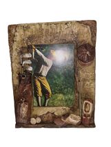 Vintage 3D Golf Picture Frame Clubs Hat Balls Golf Bag Shoes 4&quot;x 6&quot; Photo - $19.59 CAD