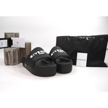 Givenchy Black Flatform Debossed Logo Rubber Pool Slides 39 NIB - $321.26