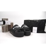 Givenchy Black Flatform Debossed Logo Rubber Pool Slides 39 NIB - £257.59 GBP