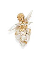 Ruser Mississippi River Pearl Diamond Sapphire and 14k Gold Cherub Angel... - $5,199.47 CAD
