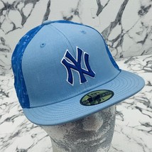 New Era Cap Lt.Blue Half MLB Logo All Over 59FIFTY NY Yankees Limited Ed... - £46.89 GBP