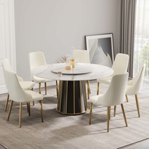 Modern Round Dining Table with Turntable - 59&quot; - $1,404.99