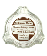 El Campo Motel Hwy 49/88 Jackson CA Vintage AshTray Glass Triangle EO Go... - £21.27 GBP