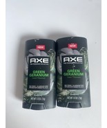 2x Axe GREEN GERANIUM Cedar Patchouli Aluminum Free Deodorant 2.6oz New ... - €18,90 EUR