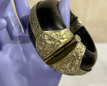 Black Hinged Bangle Made In India Etched Womens Ladies Bracelet Jewelry - $17.07