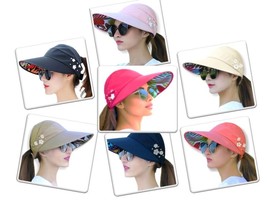 Sun Visor Hat UV 5in Brim Adjustable Beach Roll-up Summer Travel Choice Sports - £7.89 GBP
