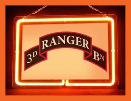 US Army Military 3rd Ranger Insignia Hub Bar Display Advertising Neon Sign - £63.38 GBP