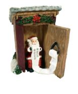 Holiday Time Santa in Outhouse Figurine Christmas Village Figurine - $14.95