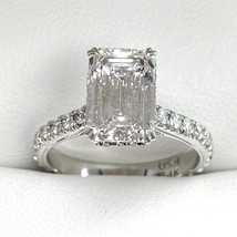 GIA 2.62CT G-VS1 Kunstdiamanten Grown Smaragd Diamant (3.40TCW) Ring 14k... - $6,599.01