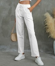 UDEAR White High-Waist Drawstring Pants (2XL) - $17.95