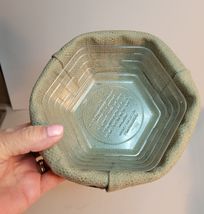 Longaberger Small Basket with Sage Green Cloth & Plastic Liner Hexagon Shaped image 2