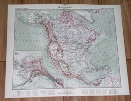 1932 Original Vintage Map North America Usa Canada Alaska West Indies Caribb EAN - $28.43