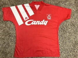 1991-92 Liverpool Adidas Original Home Kit Shirt Jersey Soccer Candy L/XL? - £88.28 GBP