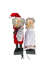 Santa Mme Noël Avec Liste Mécanique Électrique Noël Figurine Motionette ... - $181.66