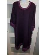 BODEN Deep Purple Ribbon Applique 3/4 Sleeve Sweater Dress Size 14 Women&#39;s - $66.75
