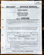 Sharp 20NV68 TV / Television Service Manual Supp. *Original* - $14.82