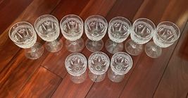 Set 10 Kusak Cut Glass Works Chantilly Lace Crystal Wine Cordial Glasses HandCut image 2