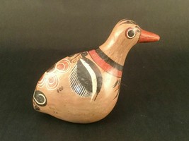 Vintage Handmade Mexican Folk Art Pottery Stoneware Tonala Bird Figurine  - $16.59