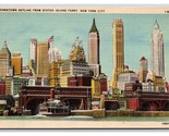 Midtown Skyline Staten Isola Ferry New York Città Ny Nyc Unp Lino Cartol... - $3.03