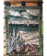 Nautical Sailboats Beach Seashells Wall Tapestry 38&quot;H x 25 1/2&quot;W Ocean B... - $98.85 CAD