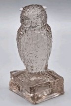 VTG Degenhart Glass Violet Translucent Wise Owl Books Figurine Paperweig... - £29.45 GBP