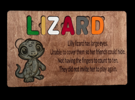 Wood Puzzle Lizard Puzzle Poetry Child&#39;s Puzzle Gift - $19.99