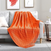 Throw Blanket for Couch, 50 x 60 Orange - £22.99 GBP
