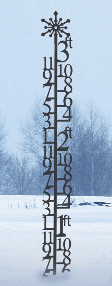 Snow Gauge Measures 3 feet of Snow  (Made in USA by Village Wrought Iron