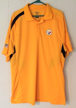 Pittsburgh Steelers Polo Shirt Men size XL Black Gold Reebok NFL - £7.97 GBP