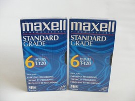 Maxell T-120 246 Minute Standard Grade Video Tapes SEALED Lot Of 2 - £10.43 GBP