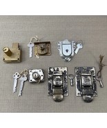 Lot Vintage Antique 5 Metal locks with keys 1 w/o Key. Steamer - €40,28 EUR