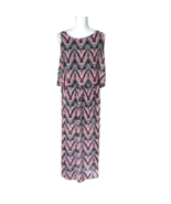 Robert Louis Womens Maxi Dress Size M Shirred Elastic Waist Chevron Colo... - $29.86