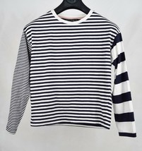 Top Shop Petite Womens Striped Long Sleeve Tee 4 Black White - $19.80