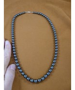 v489-A) 21&quot; Black Hematite Iron oxide 8mm round beaded Gem bead Necklace... - $39.94 CAD
