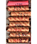 Lincoln Pennies Lot of 8 Coin Rolls of Vintage Lincoln Pennies (1980-1987) - £7.78 GBP