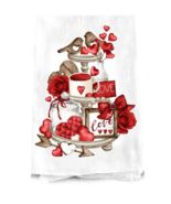 Romantic Love Birds Valentine`s Day 100% Cotton Kitchen Hand Drying Dish... - $110.11 MXN