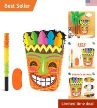 Colorful Hawaiian Tiki Piñata Set with Fillers for Festive Kids Parties - $52.25