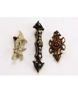 Lot of 3 Sweater Pins, Assorted Styles, Vintage Fashion Jewelry, #JWL-423 - $372.22 MXN