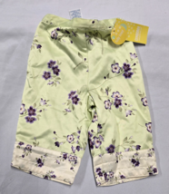 VTG Gymboree CHERRY BLOSSOM 2003 Baby Girl Clothes Satin Pants Green Pur... - $29.69