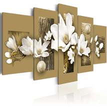 Tiptophomedecor Stretched Canvas Floral Art - Magnolia Garden - Stretched &amp; Fram - £70.48 GBP+