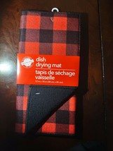 Buffalo Plaid Red/Black Dish Drying Mat-Brand New-SHIPS N 24 HOURS - $18.69