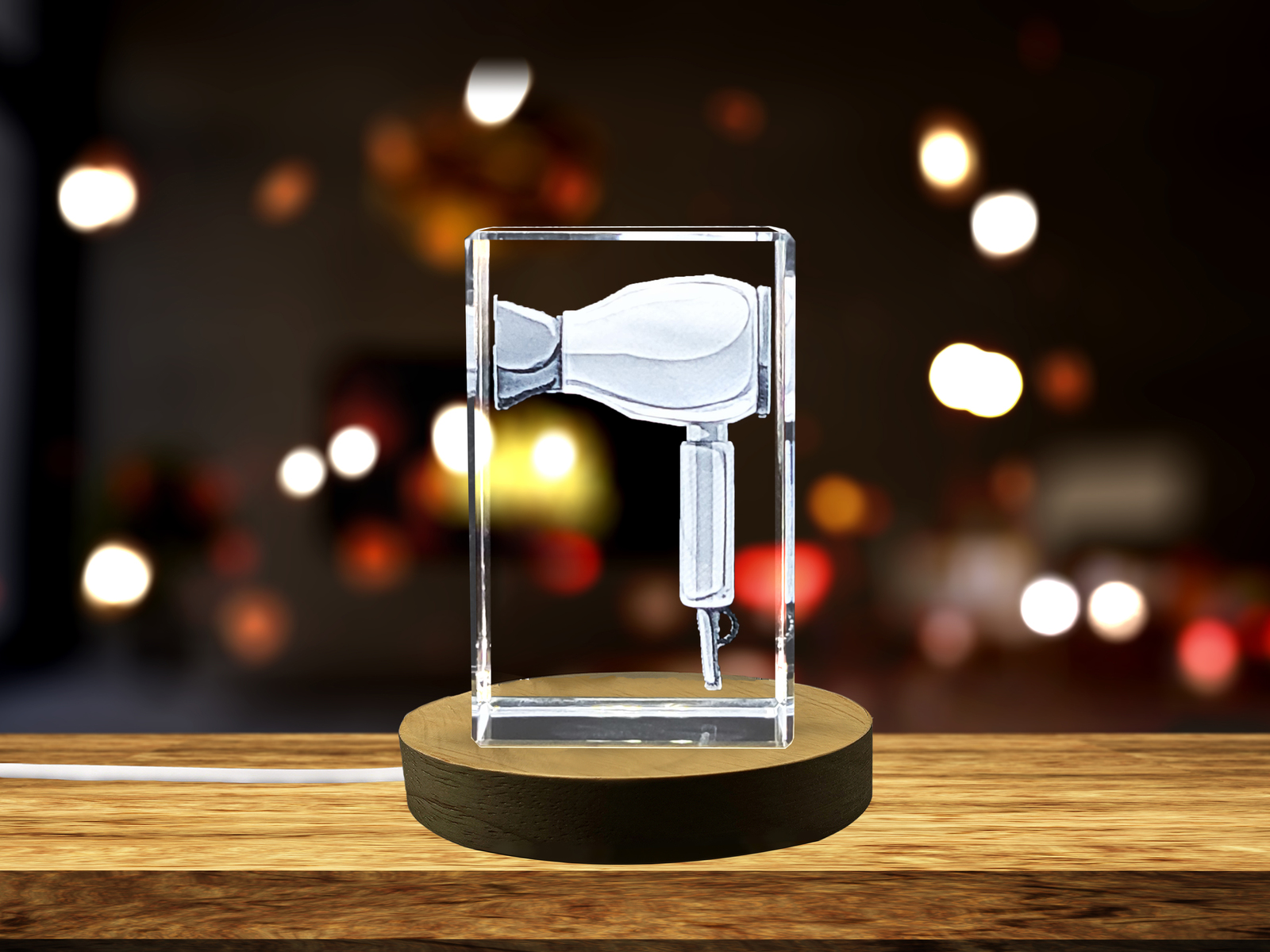 LED Base included | Unique Gift Luxury 3D Engraved Crystal Design Hair Dryer
