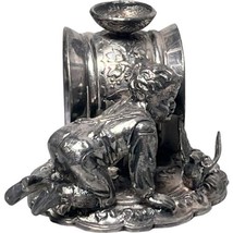 Antique Victorian Silverplate Napkin Rings Figural Meriden Boy Hunting B... - £69.73 GBP