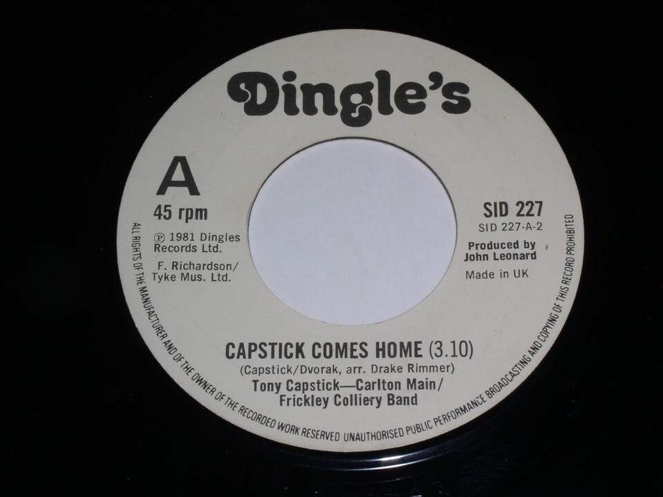 Tony Capstick Capstick Comes Home Sheffield Grinder 45 Rpm Record Dingle... - $29.99