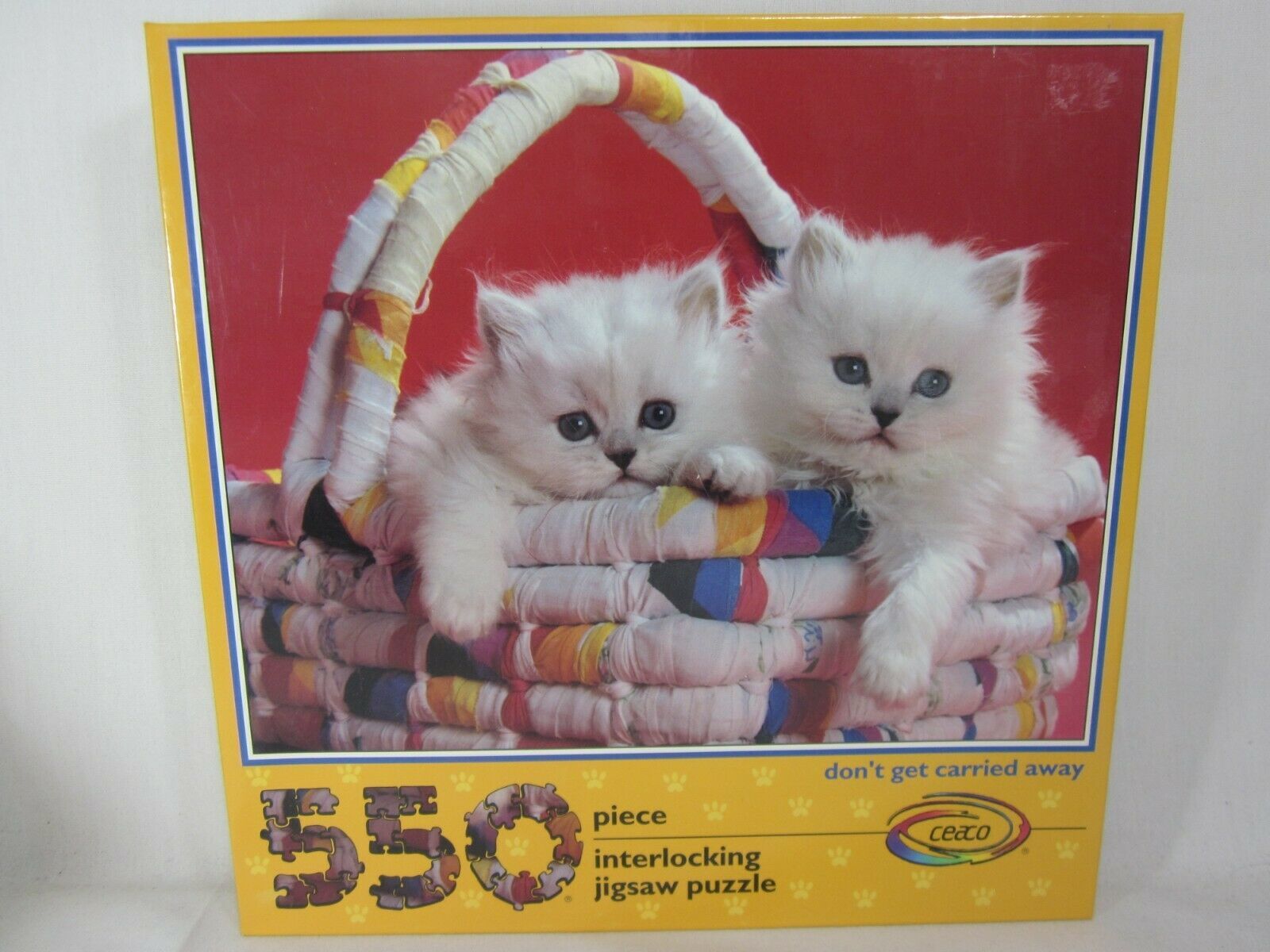 Ceaco 550 Piece Jigsaw Puzzle Don't Get Carried Away 1990 SEALED Kittens - $12.86